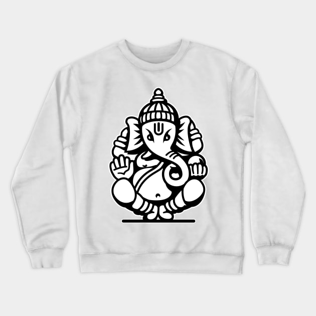 Ganesh Ganesa Ganapati Elephant 4 (black white) Crewneck Sweatshirt by Mystic-Land